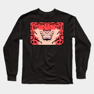 Strawberry Snow Leopard Face Long Sleeve T-Shirt